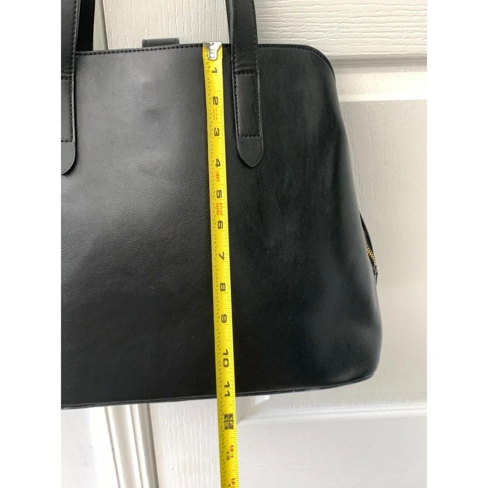 Fawn Design Black large Faux Leather Tote Minimalist diaper bag Shoulder black